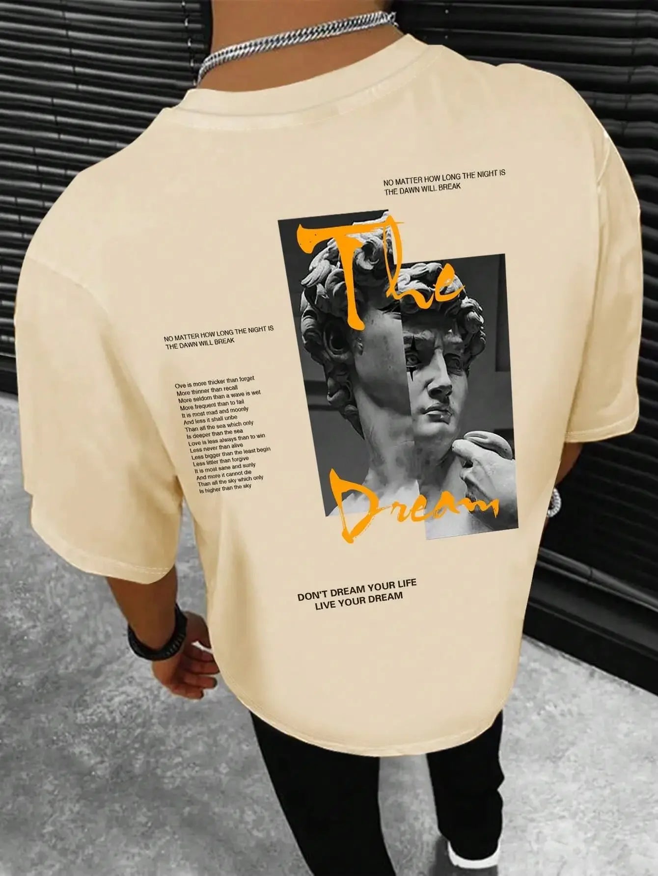 Streetwear Don'T Dream Your Life Live Your Dream Men Clothes Fashion Summer T-Shirts  100% Cotton Loose Tops Breathable Tee