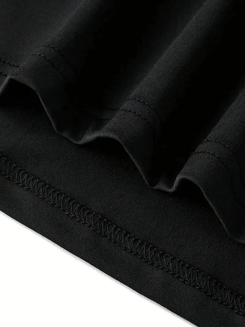 Men's summer 100% pure cotton fashionable casual sports loose racing graphic print round neck short sleeved T-shirt top