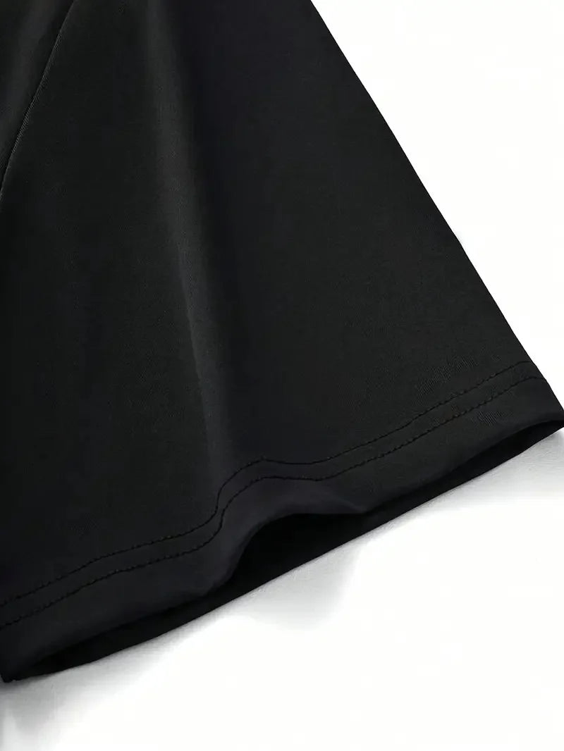 Men's summer 100% pure cotton fashionable casual sports loose racing graphic print round neck short sleeved T-shirt top