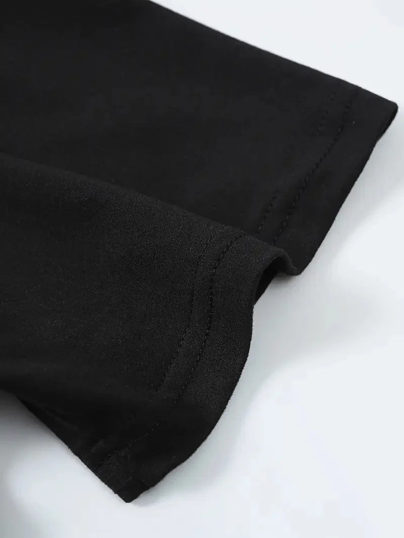 Men's summer 100% pure cotton fashionable casual sports loose Los Angeles graphic print round neck short sleeved T-shirt top