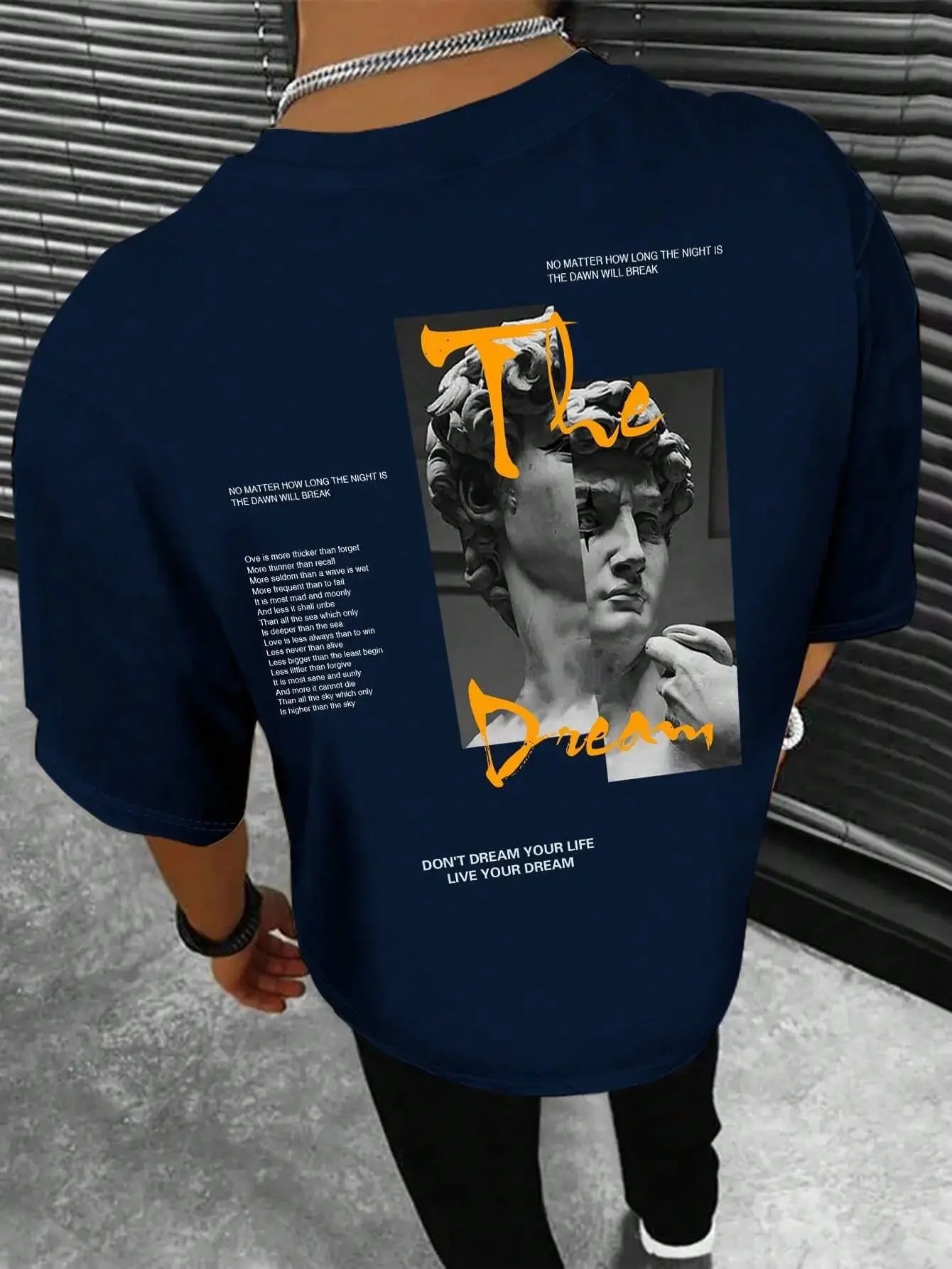 Streetwear Don'T Dream Your Life Live Your Dream Men Clothes Fashion Summer T-Shirts  100% Cotton Loose Tops Breathable Tee